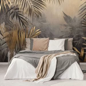 PAPIER PEINT – FEUILLES DE PALMIER DANS LA JUNGLE - PAPIER PEINT FEUILLES - PAPIERS PEINTS PANORAMIQUES
