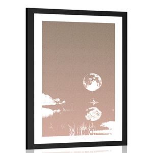 AFFICHE – REFLET DE LA LUNE AVEC PASSE-PARTOUT - MOTIFS DE NOTRE ATELIER - AFFICHES