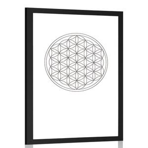 AFFICHE – MANDALA EN NOIR ET BLANC AVEC PASSE-PARTOUT - MOTIFS DE NOTRE ATELIER - AFFICHES