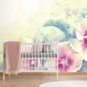 PAPIER PEINT – ILLUSTRATION AQUARELLE DE FLEURS - PAPIERS PEINTS FLEURS - PAPIERS PEINTS PANORAMIQUES