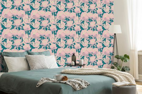 PAPIER PEINT – NÉNUPHAR ROMANTIQUE - PAPIERS PEINTS FLEURS - PAPIERS PEINTS PANORAMIQUES