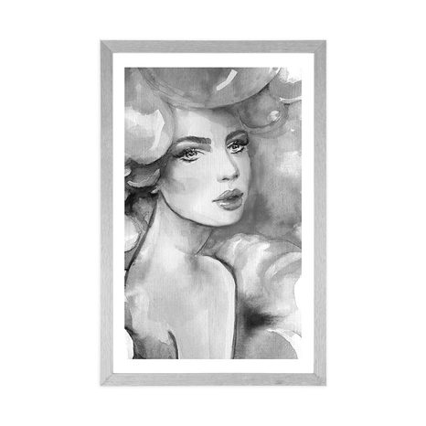 AFFICHE – CHARME FÉMININ EN NOIR ET BLANC - NOIR ET BLANC - AFFICHES