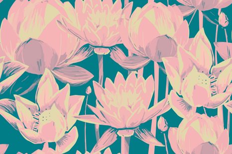 PAPIER PEINT – NÉNUPHAR ROMANTIQUE - PAPIERS PEINTS FLEURS - PAPIERS PEINTS PANORAMIQUES