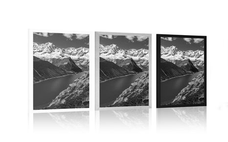 AFFICHE – PARC NATIONAL DE PATAGONIE EN ARGENTINE EN NOIR ET BLANC - NOIR ET BLANC - AFFICHES