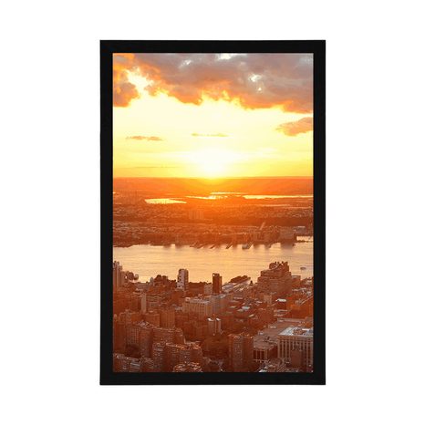 AFFICHE – COUCHER DE SOLEIL SUR LA VILLE DE NEW YORK - VILLES - AFFICHES