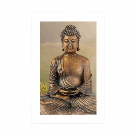 AFFICHE – STATUE DE BOUDDHA EN POSITION DE MÉDITATION - FENG SHUI - AFFICHES