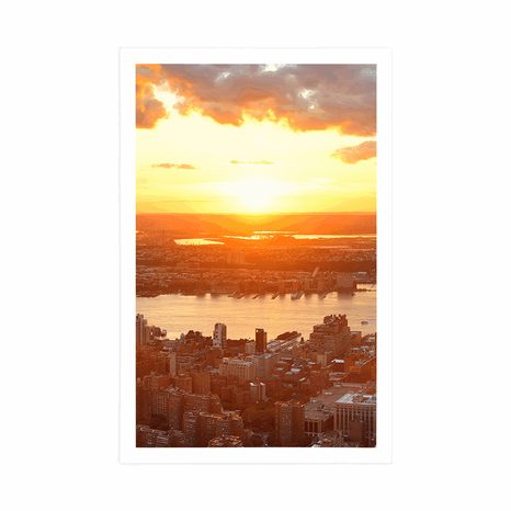 AFFICHE – COUCHER DE SOLEIL SUR LA VILLE DE NEW YORK - VILLES - AFFICHES