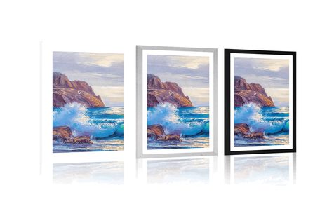 AFFICHE AVEC PASSE-PARTOUT – MATIN SUR LA MER - NATURE - AFFICHES