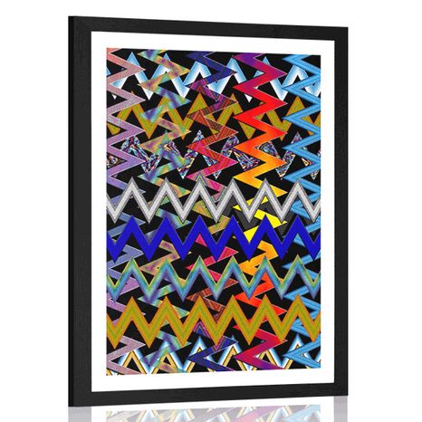 AFFICHE AVEC PASSE-PARTOUT – MOTIF MAGNIFIQUE EN COULEURS - ABSTRAIT ET À MOTIFS - AFFICHES