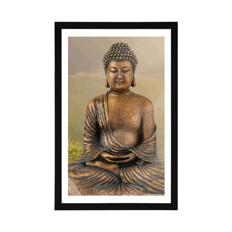 AFFICHE – STATUE DE BOUDDHA EN POSITION DE MÉDITATION - FENG SHUI - AFFICHES