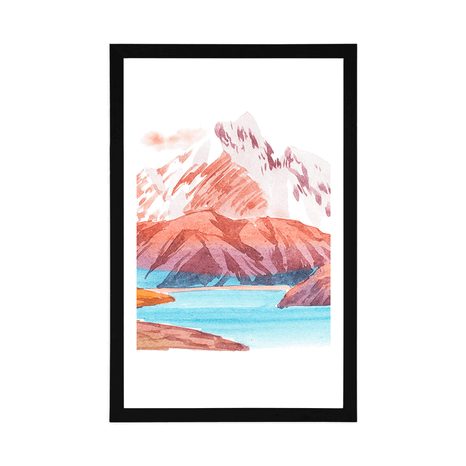 AFFICHE AVEC PASSE-PARTOUT – BEAU PAYSAGE DE MONTAGNE - NATURE - AFFICHES
