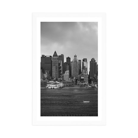 AFFICHE AVEC PASSE-PARTOUT – NEW YORK UNIQUE EN NOIR ET BLANC - NOIR ET BLANC - AFFICHES