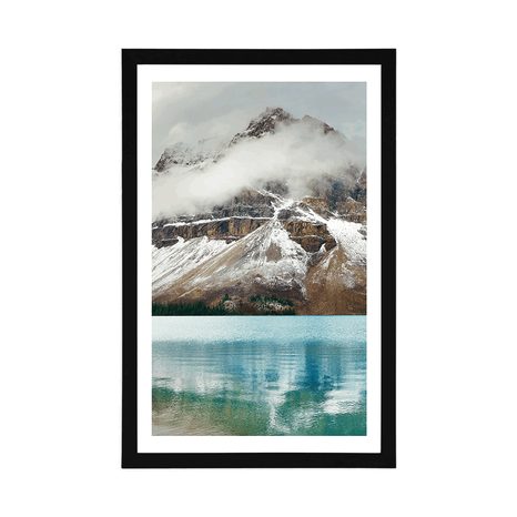 AFFICHE AVEC PASSE-PARTOUT – LAC PRÈS DE LA MONTAGNE MAGNIFIQUE - NATURE - AFFICHES