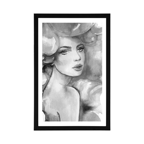 AFFICHE – CHARME FÉMININ EN NOIR ET BLANC - NOIR ET BLANC - AFFICHES