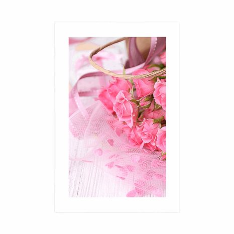 AFFICHE – BOUQUET ROMANTIQUE DE ROSES ROSES - NATURE MORTE - AFFICHES