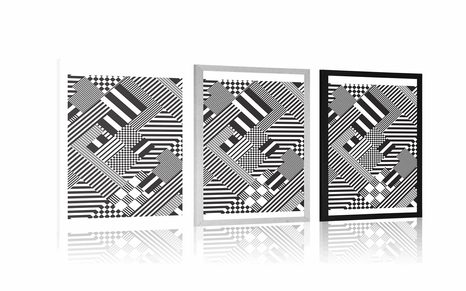 AFFICHE – MOTIFS DISCRETS DANS UNE RÉALISATION UNIQUE - NOIR ET BLANC - AFFICHES