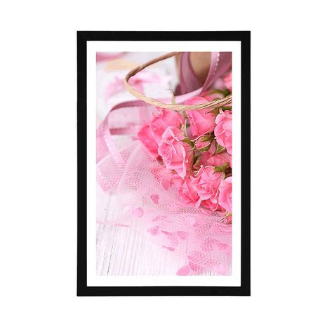 AFFICHE – BOUQUET ROMANTIQUE DE ROSES ROSES - NATURE MORTE - AFFICHES