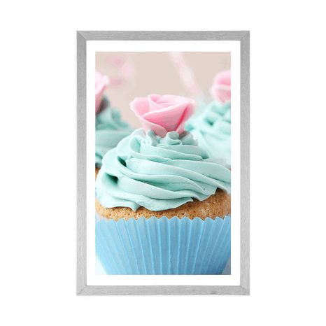AFFICHE – CUPCAKES SUCRÉS ET COLORÉS - AVEC UN MOTIF DE CUISINE - AFFICHES