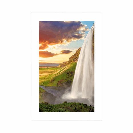AFFICHE – MAJESTUEUSE CASCADE EN ISLANDE - NATURE - AFFICHES