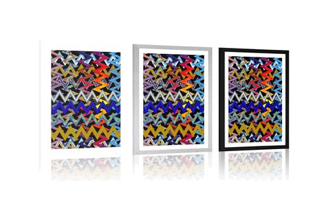 AFFICHE AVEC PASSE-PARTOUT – MOTIF MAGNIFIQUE EN COULEURS - ABSTRAIT ET À MOTIFS - AFFICHES