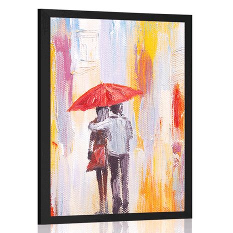 AFFICHE – PROMENADE SOUS LA PLUIE - AMOUR - AFFICHES