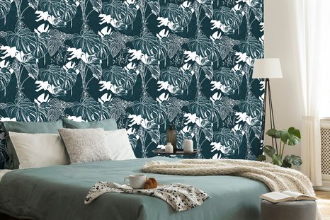 PAPIER PEINT – FEUILLES TROPICALES DE MONSTERA - PAPIERS PEINTS NATURE - PAPIERS PEINTS PANORAMIQUES