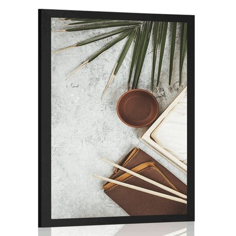 AFFICHE – NATURE MORTE DE THÉ SUR FOND DE BÉTON - NATURE MORTE - AFFICHES