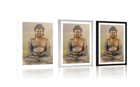 AFFICHE – STATUE DE BOUDDHA EN POSITION DE MÉDITATION - FENG SHUI - AFFICHES