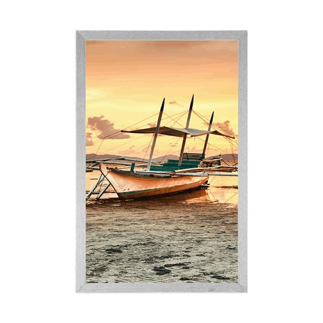 AFFICHE – BARQUES AU COUCHER DU SOLEIL - NATURE - AFFICHES