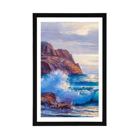 AFFICHE AVEC PASSE-PARTOUT – MATIN SUR LA MER - NATURE - AFFICHES