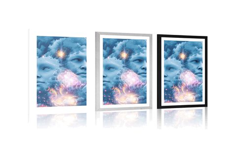 AFFICHE AVEC PASSE-PARTOUT – ESPRIT VIRTUEL - ABSTRAIT ET À MOTIFS - AFFICHES