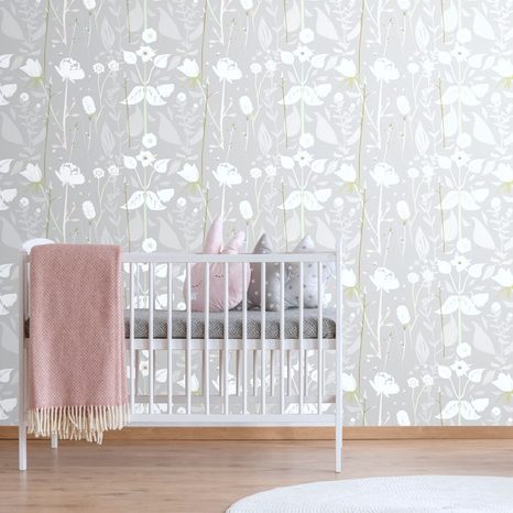 PAPIER PEINT – PRAIRIE FLEURIE DÉLICATE - PAPIERS PEINTS FLEURS - PAPIERS PEINTS PANORAMIQUES