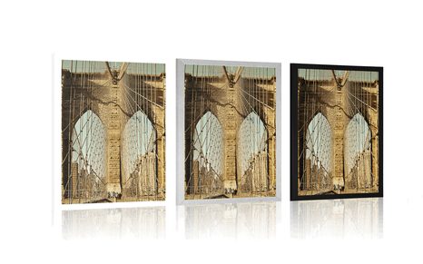 AFFICHE – PONT DE MANHATTAN À NEW YORK - VILLES - AFFICHES