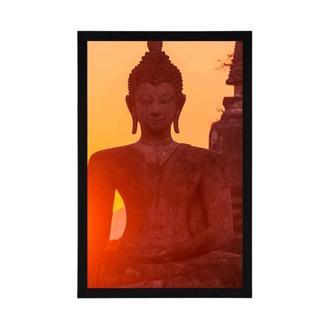 AFFICHE – STATUE DE BOUDDHA PARMI LES PIERRES - FENG SHUI - AFFICHES