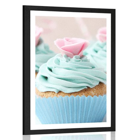 AFFICHE – CUPCAKES SUCRÉS ET COLORÉS - AVEC UN MOTIF DE CUISINE - AFFICHES