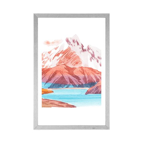 AFFICHE AVEC PASSE-PARTOUT – BEAU PAYSAGE DE MONTAGNE - NATURE - AFFICHES