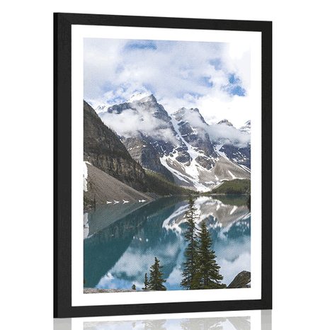 AFFICHE AVEC PASSE-PARTOUT – PAYSAGE DE MONTAGNE MAGNIFIQUE - NATURE - AFFICHES