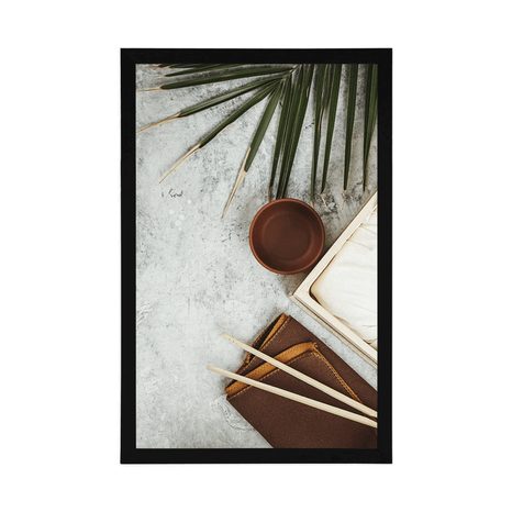 AFFICHE – NATURE MORTE DE THÉ SUR FOND DE BÉTON - NATURE MORTE - AFFICHES