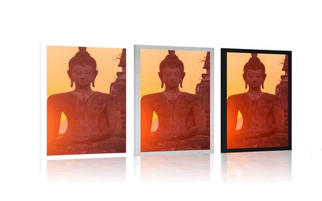AFFICHE – STATUE DE BOUDDHA PARMI LES PIERRES - FENG SHUI - AFFICHES