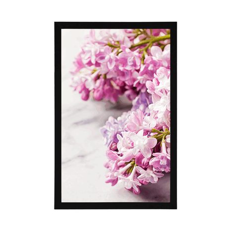 AFFICHE – LILAS SUR MARBRE - FLEURS - AFFICHES