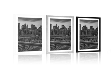 AFFICHE – VILLE ANIMÉE EN NOIR ET BLANC - NOIR ET BLANC - AFFICHES