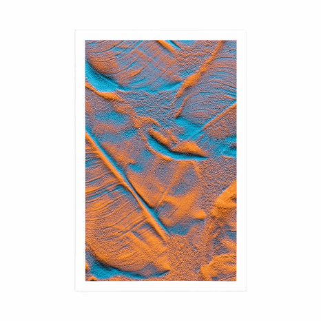 AFFICHE – TEXTURE DE FEUILLES SUR PLAGE DE SABLE - NATURE - AFFICHES