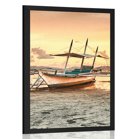 AFFICHE – BARQUES AU COUCHER DU SOLEIL - NATURE - AFFICHES