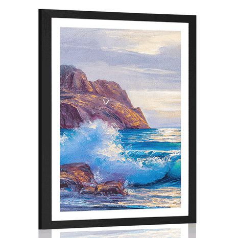 AFFICHE AVEC PASSE-PARTOUT – MATIN SUR LA MER - NATURE - AFFICHES