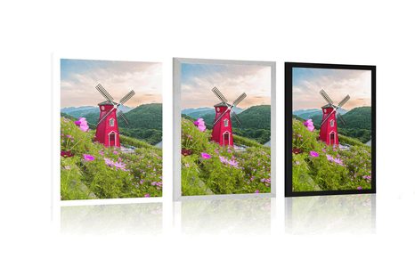 AFFICHE – PRAIRIE PRÈS DU MOULIN MAGIQUE - NATURE - AFFICHES