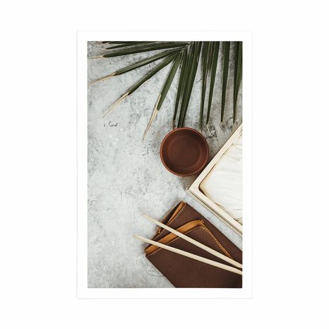 AFFICHE – NATURE MORTE DE THÉ SUR FOND DE BÉTON - NATURE MORTE - AFFICHES