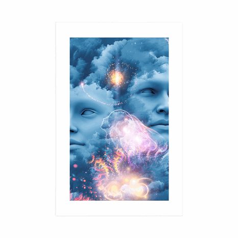 AFFICHE AVEC PASSE-PARTOUT – ESPRIT VIRTUEL - ABSTRAIT ET À MOTIFS - AFFICHES