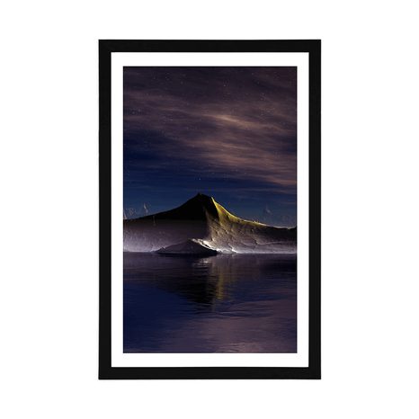 AFFICHE AVEC PASSE-PARTOUT – MONTAGNES FUTURISTES - L'UNIVERS ET LES ÉTOILES - AFFICHES