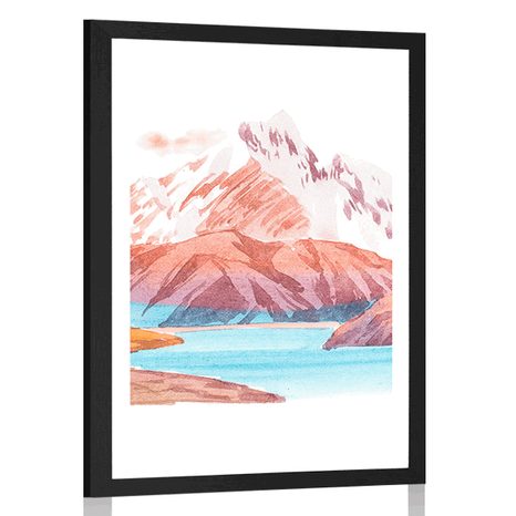 AFFICHE AVEC PASSE-PARTOUT – BEAU PAYSAGE DE MONTAGNE - NATURE - AFFICHES