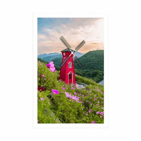 AFFICHE – PRAIRIE PRÈS DU MOULIN MAGIQUE - NATURE - AFFICHES